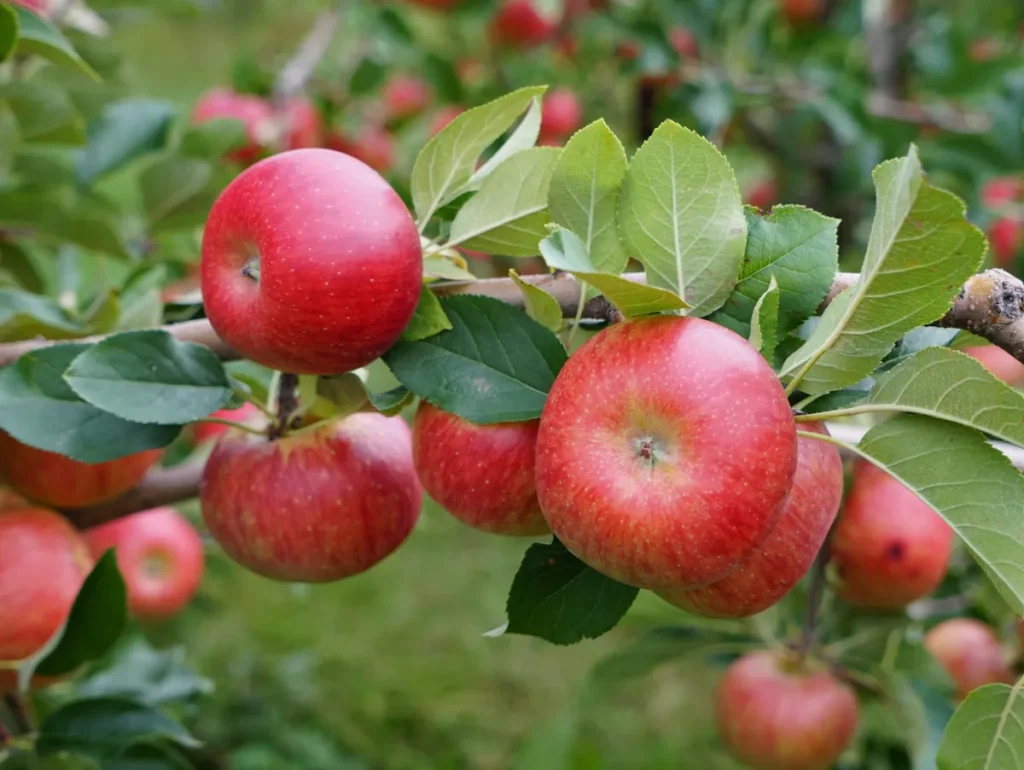 harvest moon and orchard